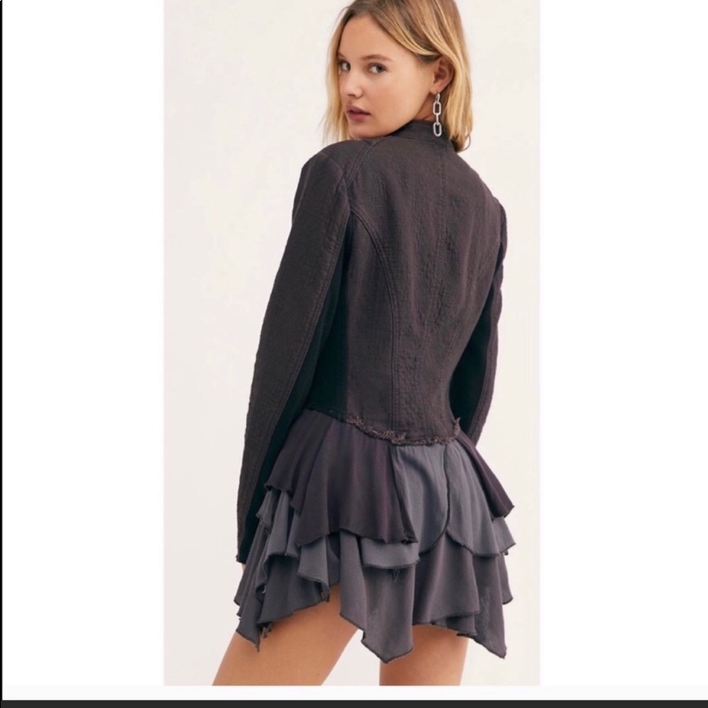 Free People military ruffle blazer/jacket